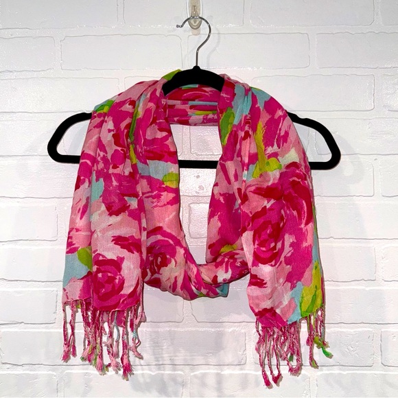 Lilly Pulitzer Holy Grail First Impressions Hotty Pink Scarf The Lilly Scarf 🦄 - Picture 7 of 13